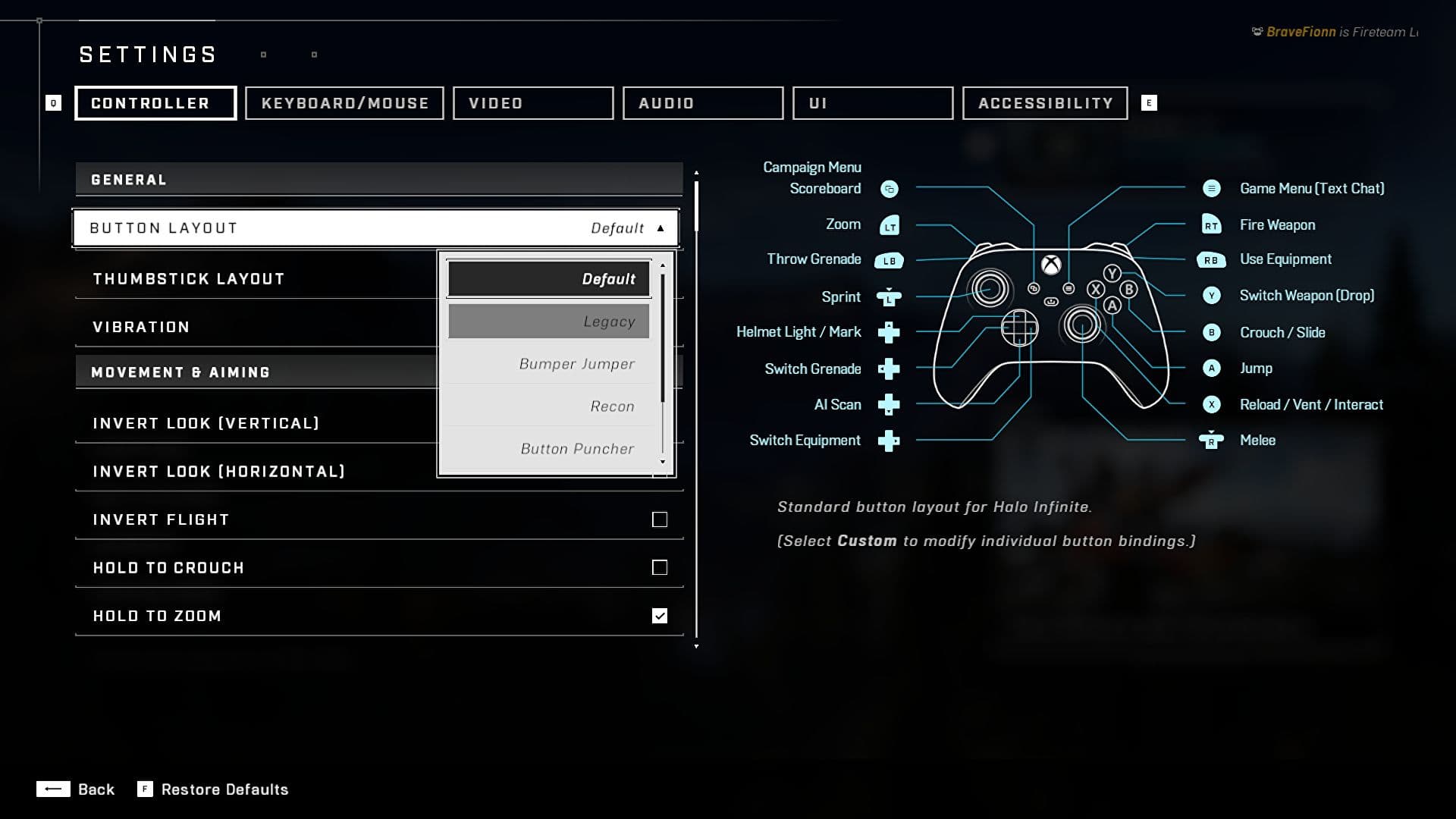 Halo Infinite Controller Settings Lawod