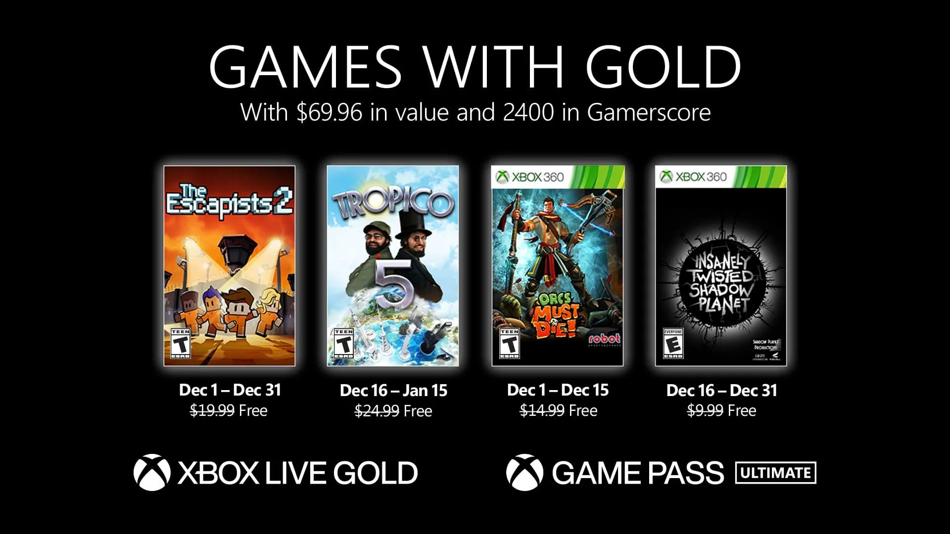 Xbox Live Gold Free Games in December 2021 1