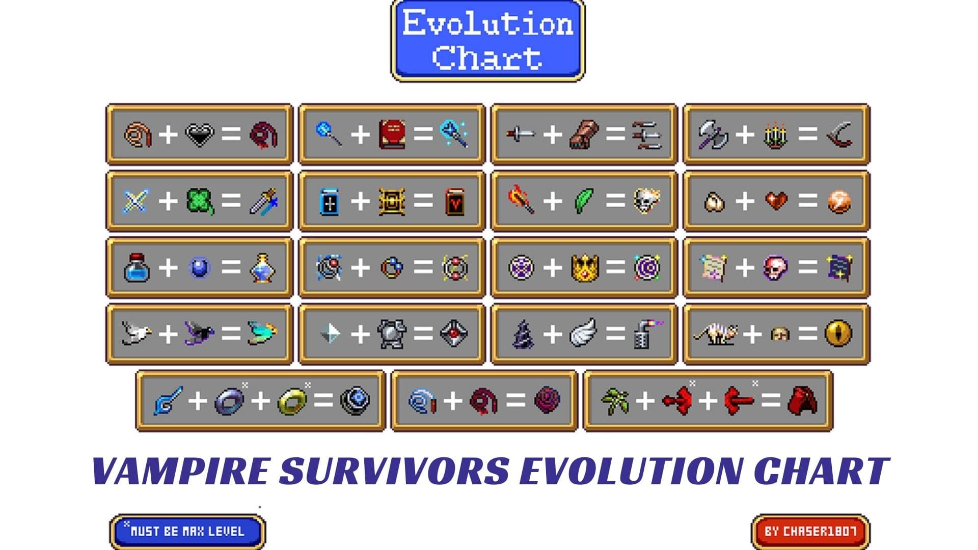 Vampire Survivors Evolution Chart Lawod
