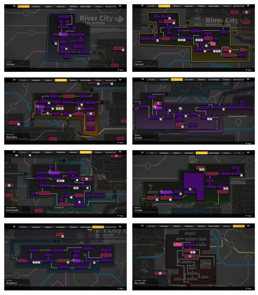 River City Girls 2 Maps 1 River City Girls 2 All Areas and Secret Locations