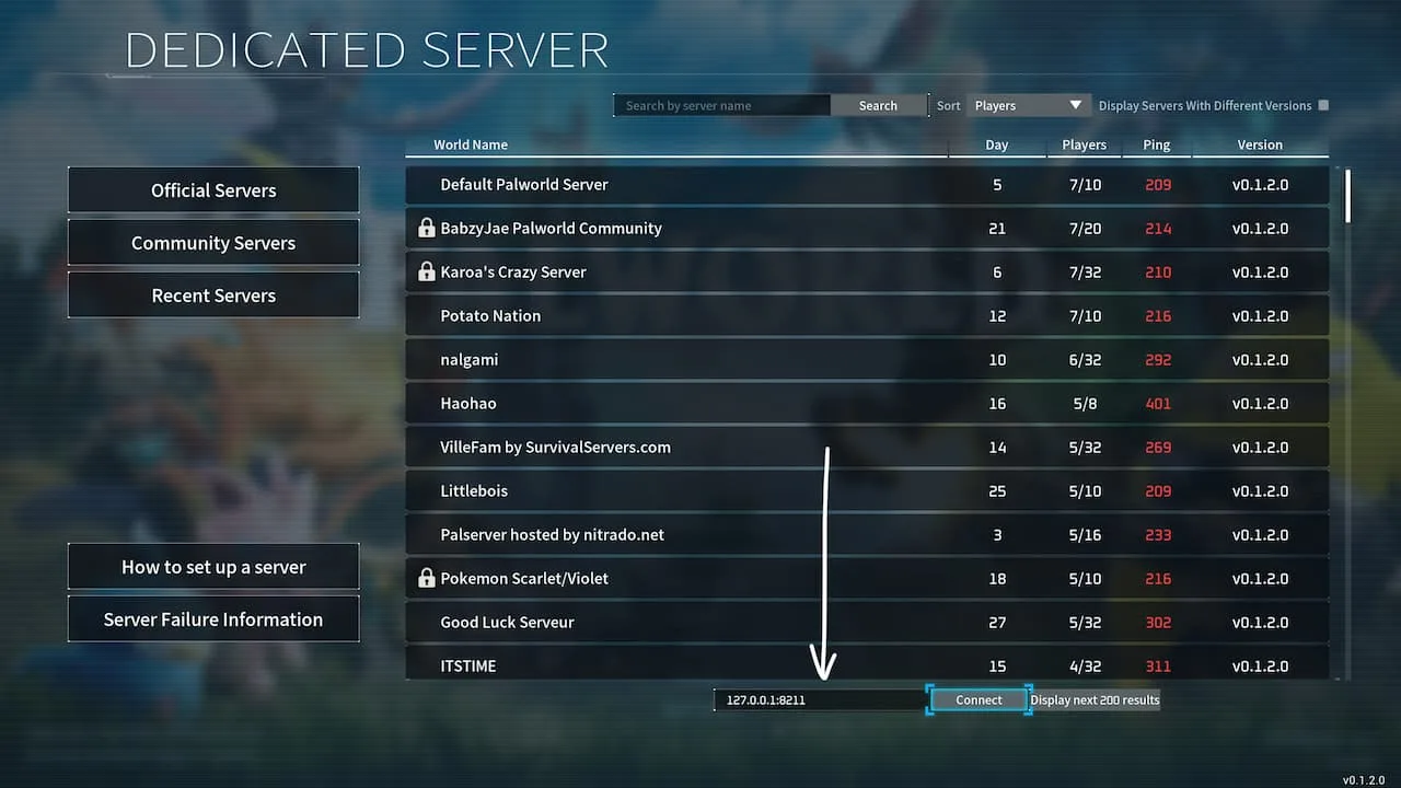 How to Join a Dedicated Palworld Server? 2 Dedicated Palworld Server Lawod ss 1