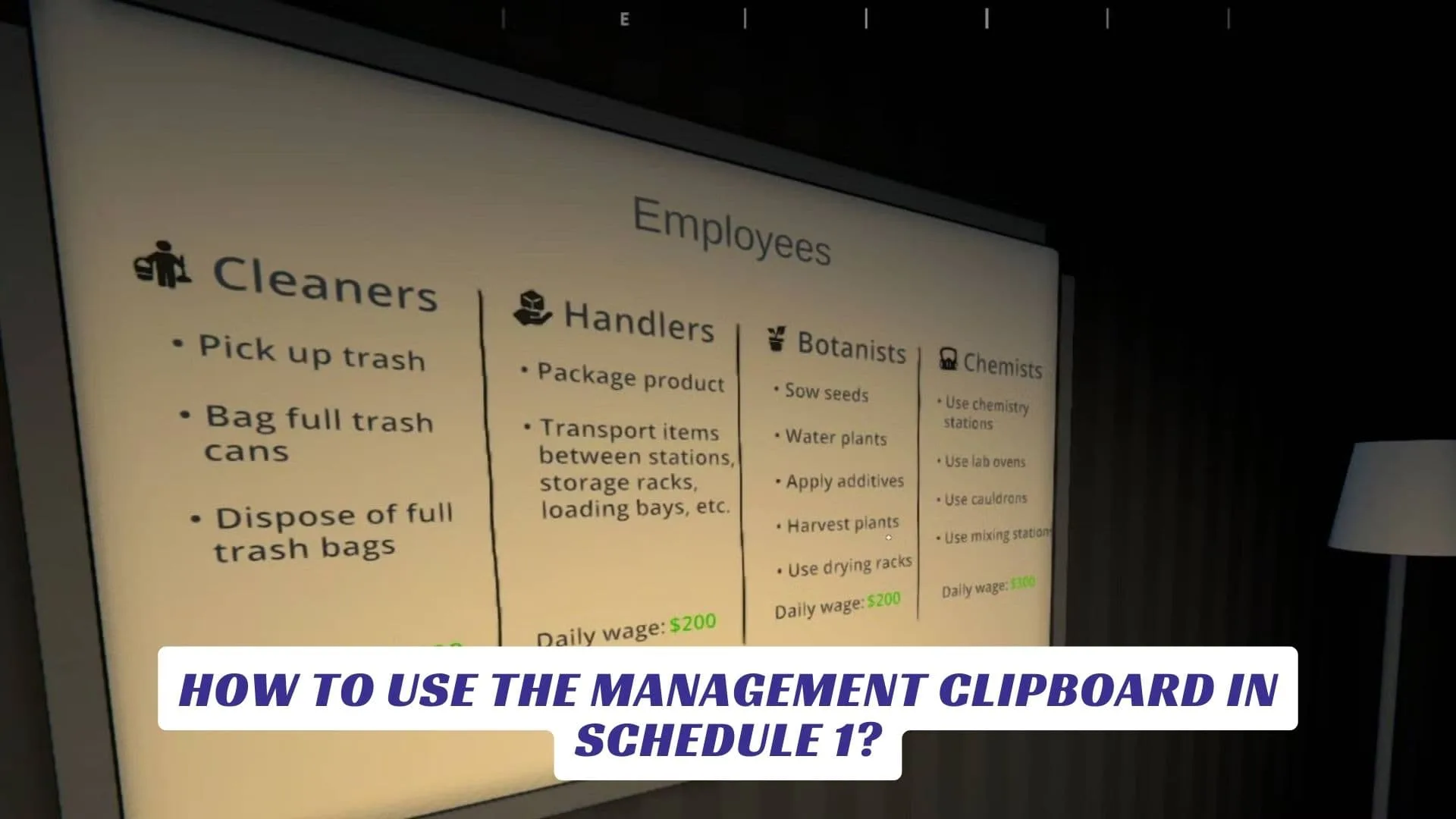 How To Use The Management Clipboard in Schedule 1? How To Use The Management Clipboard in Schedule 1