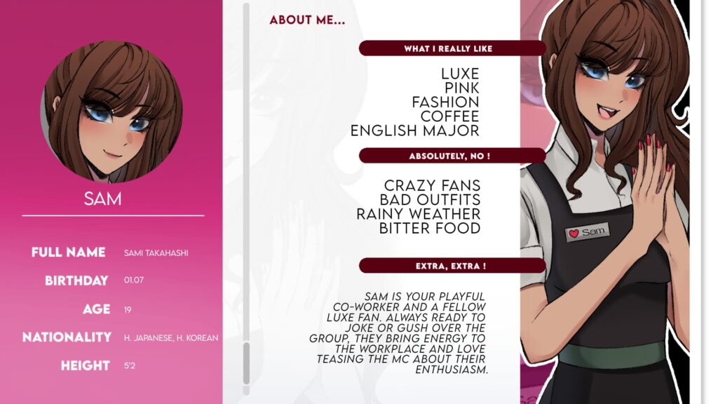 Backstage Infatuation Characters 3 SAM