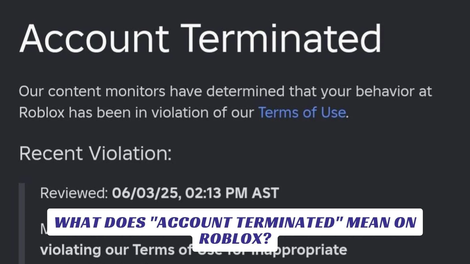 What Does "Account Terminated" Mean on Roblox? What Does Account Terminated Mean on Roblox
