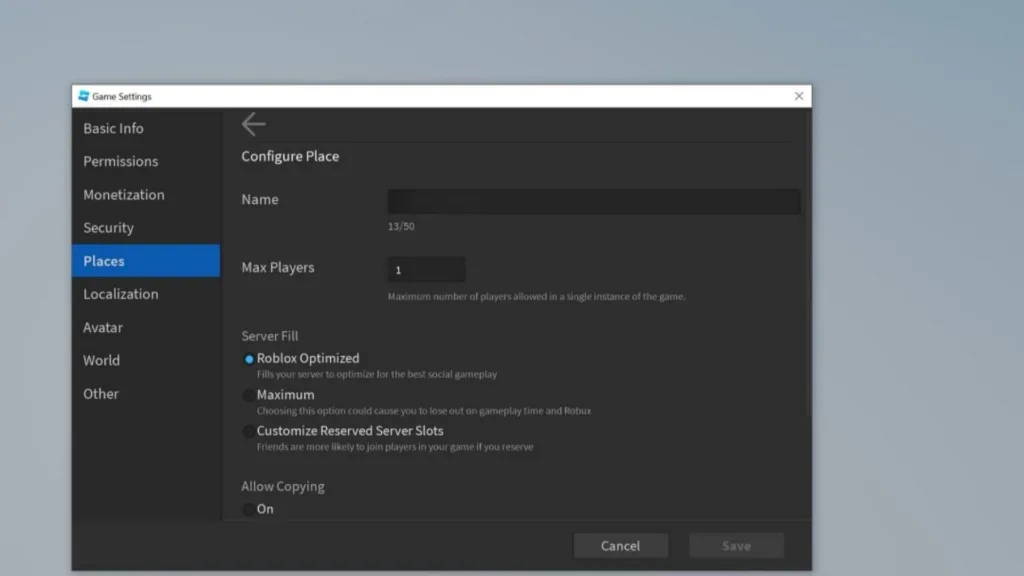 Optimize Roblox Settings