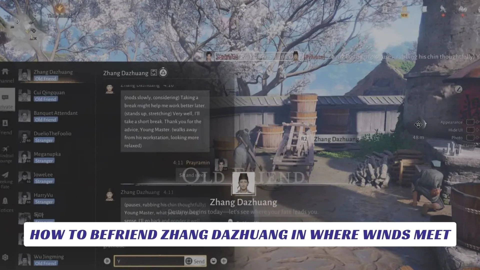 How to Befriend Zhang Dazhuang in Where Winds Meet 10 How to Befriend Zhang Dazhuang in Where Winds Meet